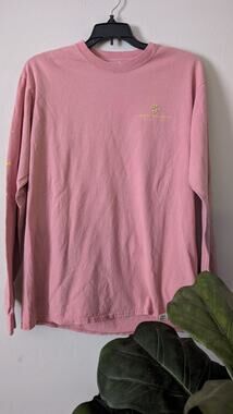 SIMPLY SOUTHERN T-Shirt Women Size M/L Pink Crew Neck Long Sleeve Cotton Casual